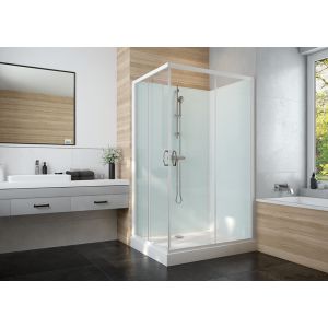 IZI GLASS 2 cabine de douche complète avec portes coulissantes accès d'angle