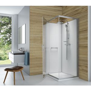 KARA cabine de douche intégrale avec receveur en béton minéral