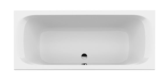baignoire rectangulaire en acrylique blanc avec vidage en position standard, à encastrer - BAIGNOIRE RECTANGLE ENCASTRÉE BILLIE