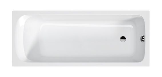 baignoire rectangulaire en acrylique blanc avec vidage en position standard, à encastrer - BAIGNOIRE RECTANGLE ENCASTRÉE BILLIE