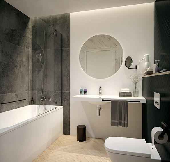 Une solution pratique pour la salle de bains - baignoire avec écran de baignoire - LEDA inspiration